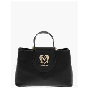 Moschino LOVE Faux Leather Tote Bag with Golden Logo