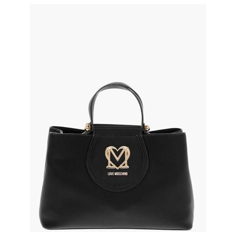 Moschino LOVE Faux Leather Tote Bag with Golden Logo, theFeinheit