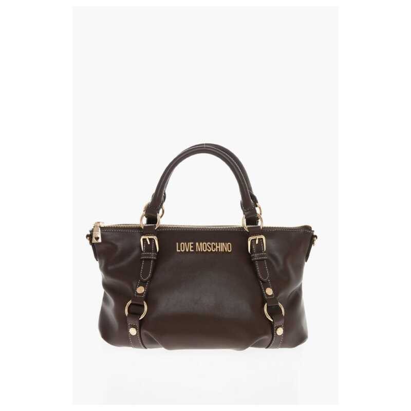 Moschino LOVE Faux Leather Hande Bag With Golden Logo, theFeinheit