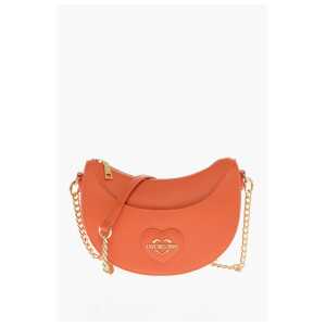 Moschino LOVE Saffiano Faux Leather hobo Bag with Embossed Heart