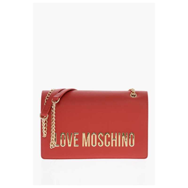 Moschino LOVE Faux Leather Shoulder Bag with Maxi Golden Logo, theFeinheit