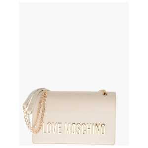 Moschino LOVE Faux Leather Shoulder Bag with Golden Lettering-Logo
