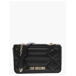 Moschino LOVE Leather Shoulder Bag with Golden Effect Logo