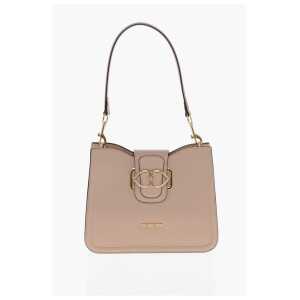 Moschino LOVE Faux Leather Shoulder Bag with Golden Hearts