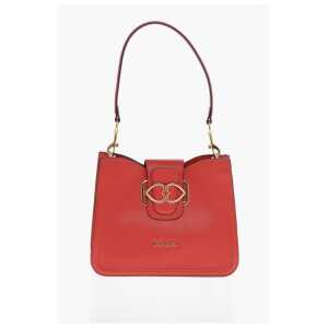Moschino LOVE Faux Leather Shoulder Bag with Golden Hearts
