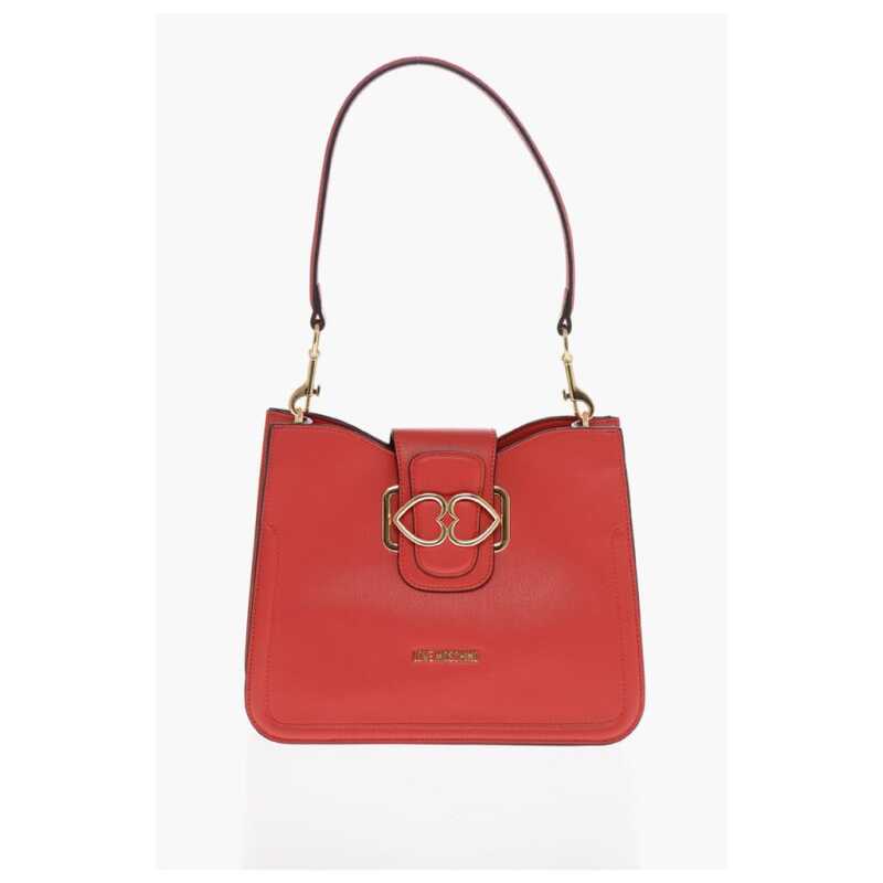 Moschino LOVE Faux Leather Shoulder Bag with Golden Hearts, theFeinheit