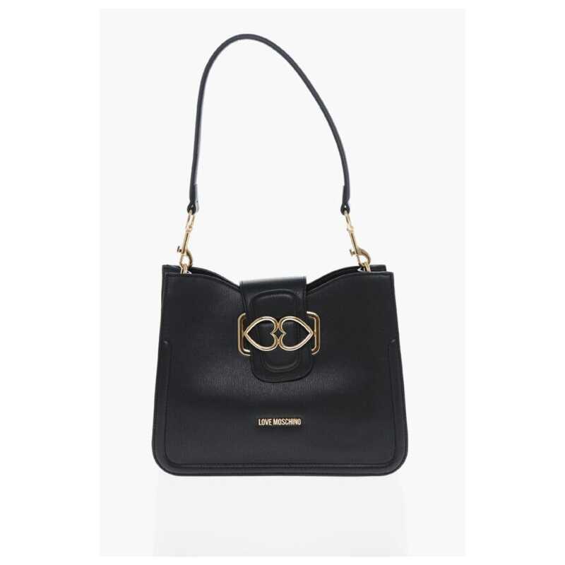 Moschino LOVE Faux Leather Shoulder Bag with Golden Hearts, theFeinheit