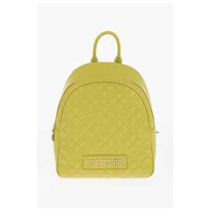 Moschino LOVE Quilted Faux Leather Backpack with Golden Logo