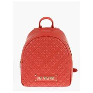 Moschino LOVE Quilted Faux Leather Backpack with Golden Logo