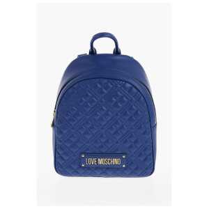 Moschino LOVE Quilted Faux Leather Backpack with Golden Logo