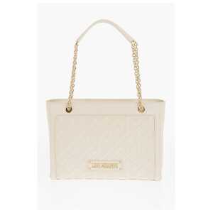 Moschino LOVE Quilted Faux Leather Shoulder Bag with Golden Logo