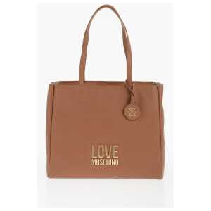Moschino LOVE Faux Leather Shoulder Bag with Golden Logo