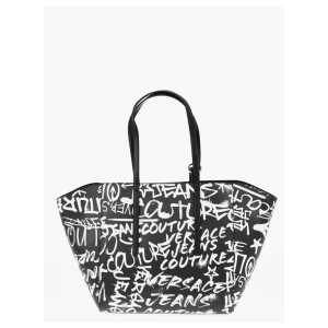 Versace JEANS COUTURE Printed Faux Leather Tote Bag with Matched Pou