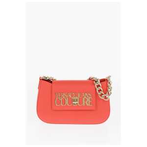 Versace JEANS COUTURE Faux Leather Shoulder Bag with Golden Chain an