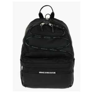 Versace JEANS COUTURE Solid Color Nylon Backpack with Logoed Detail