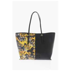 Versace JEANS COUTURE Baroque Printed Faux Leather ROCK CUT Tote Bag