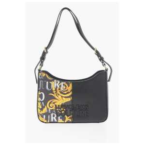 Versace JEANS COUTURE Baroque Motif Shoulder Bag with Embossed Logo