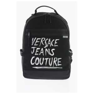 Versace JEANS COUTURE Canvas Backpack with Printed Contrasting Logo
