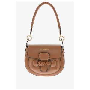 Moschino LOVE Faux Leather Saddle Bag with Braided Details