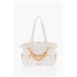 Moschino LOVE Faux Leather Shoulder Bag with Removable Golden Charm