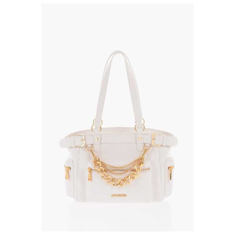 Moschino LOVE Faux Leather Shoulder Bag with Removable Golden Charm, theFeinheit
