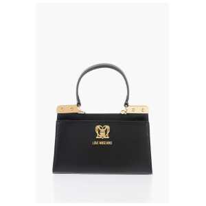 Moschino LOVE 2 Compartment Faux Leather Handle Bag with Removable Sh