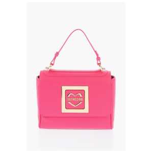 Moschino LOVE Faux Leather Shoulder Bag with Metal Golden Logo