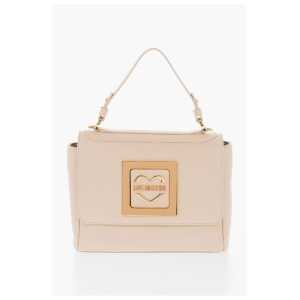 Moschino LOVE Faux Leather Shoulder Bag with Metal Golden Logo
