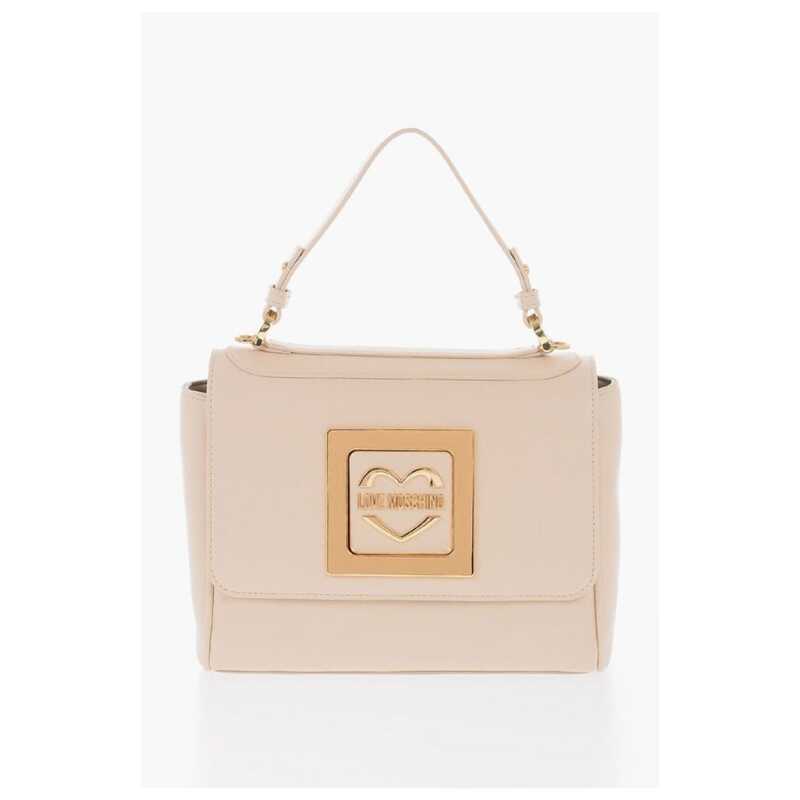 Moschino LOVE Faux Leather Shoulder Bag with Metal Golden Logo, theFeinheit