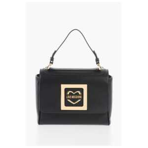 Moschino LOVE Faux Leather Shoulder Bag with Golden Details