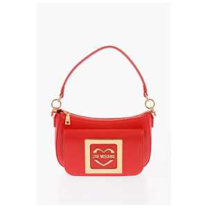 Moschino LOVE Faux Leather Bag with Removable Shoulder Strap and Meta