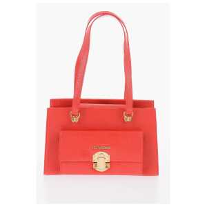 Moschino LOVE Faux Leather Shoulder Bag with Golden Details
