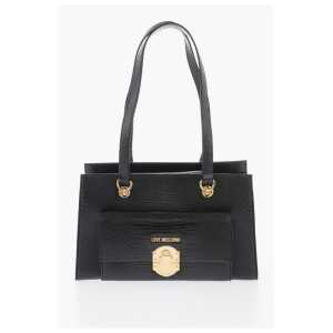 Moschino LOVE Faux Leather Shoulder Bag with Golden Details