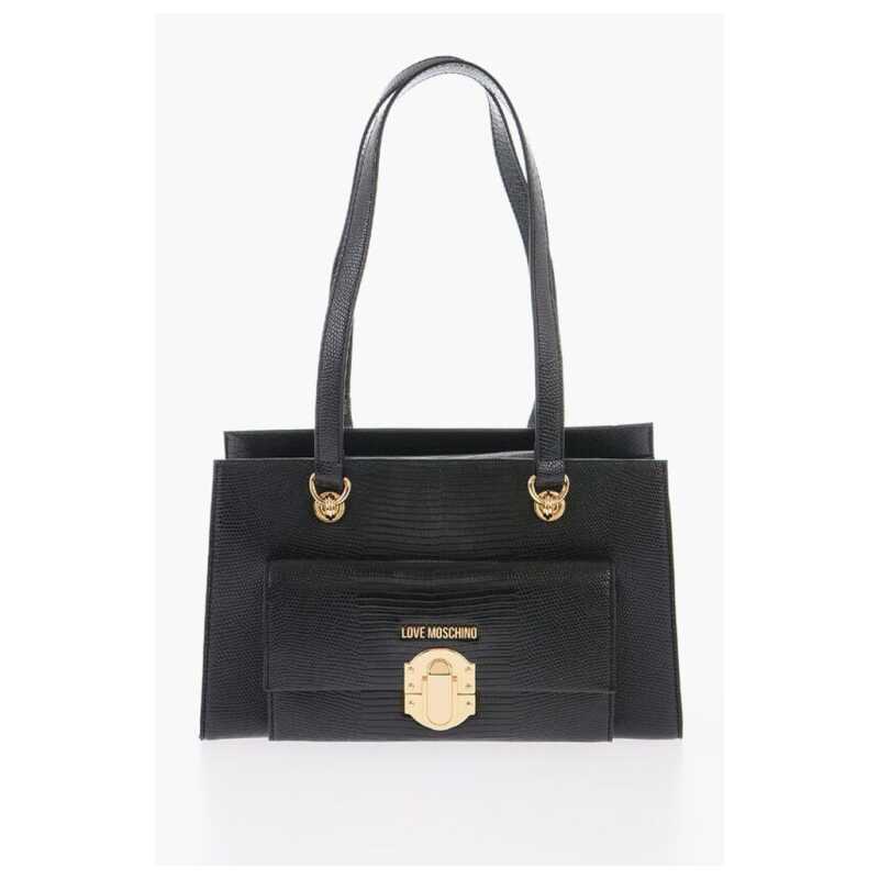 Moschino LOVE Faux Leather Shoulder Bag with Golden Details, theFeinheit