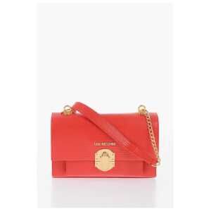 Moschino LOVE Faux Leather Shoulder Bag with Metal Magnetic Closure