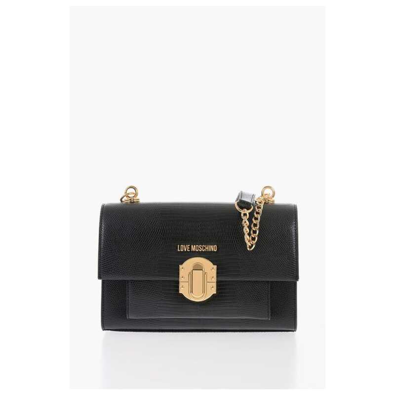 Moschino LOVE Faux Leather Shoulder Bag with Metal Magnetic Closure, theFeinheit