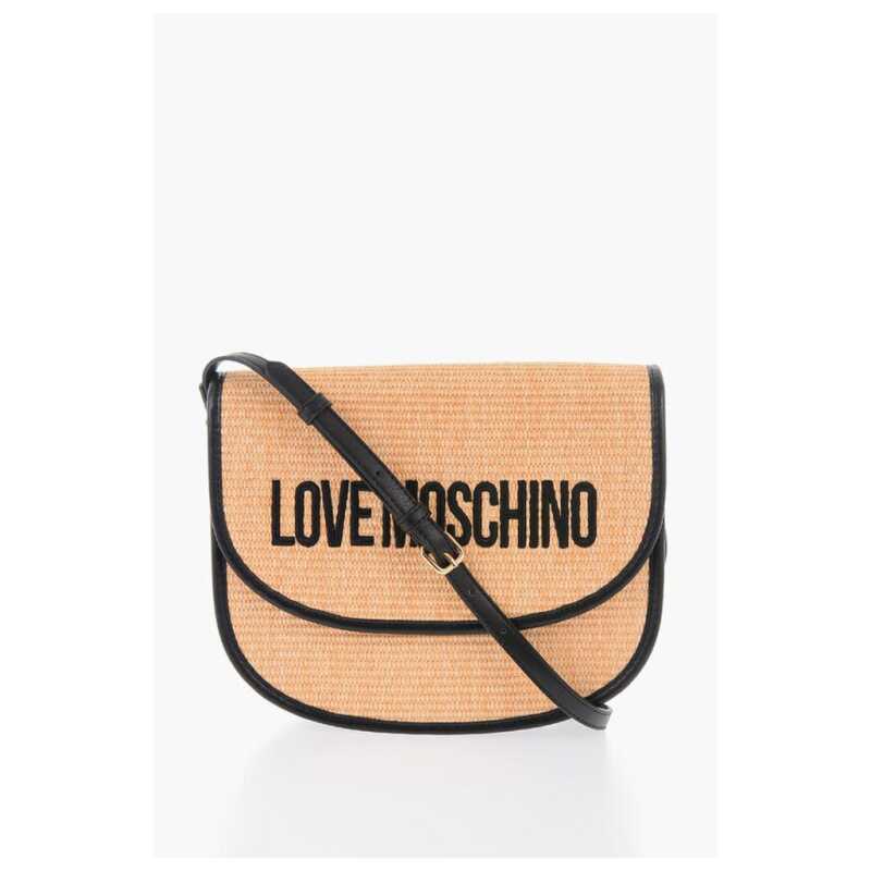 Moschino LOVE Rafia Saddle Bag with Contrasting Details, theFeinheit