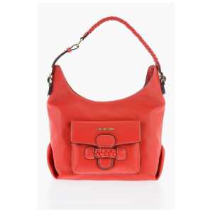 Moschino LOVE Faux Leather Shoulder Bag with Braided Handle