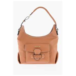 Moschino LOVE Faux Leather Shoulder Bag with Braided Handle