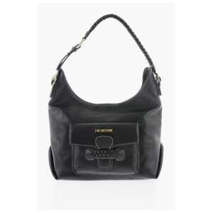 Moschino LOVE Faux Leather Shoulder Bag with Braided Handle