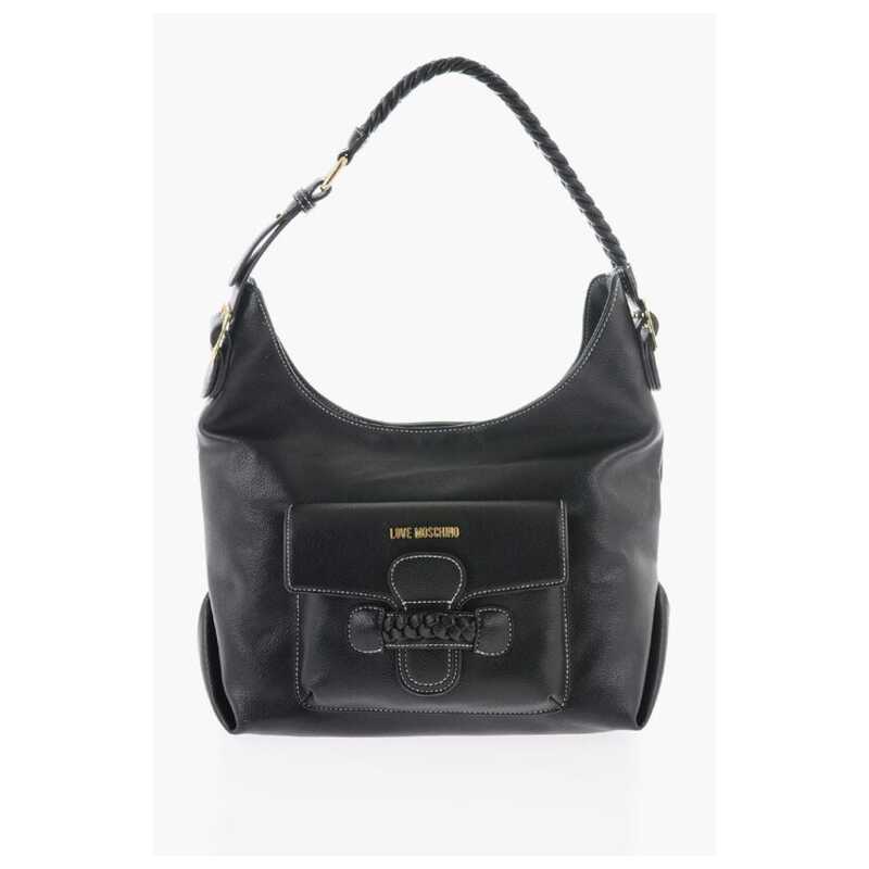 Moschino LOVE Faux Leather Shoulder Bag with Braided Handle, theFeinheit