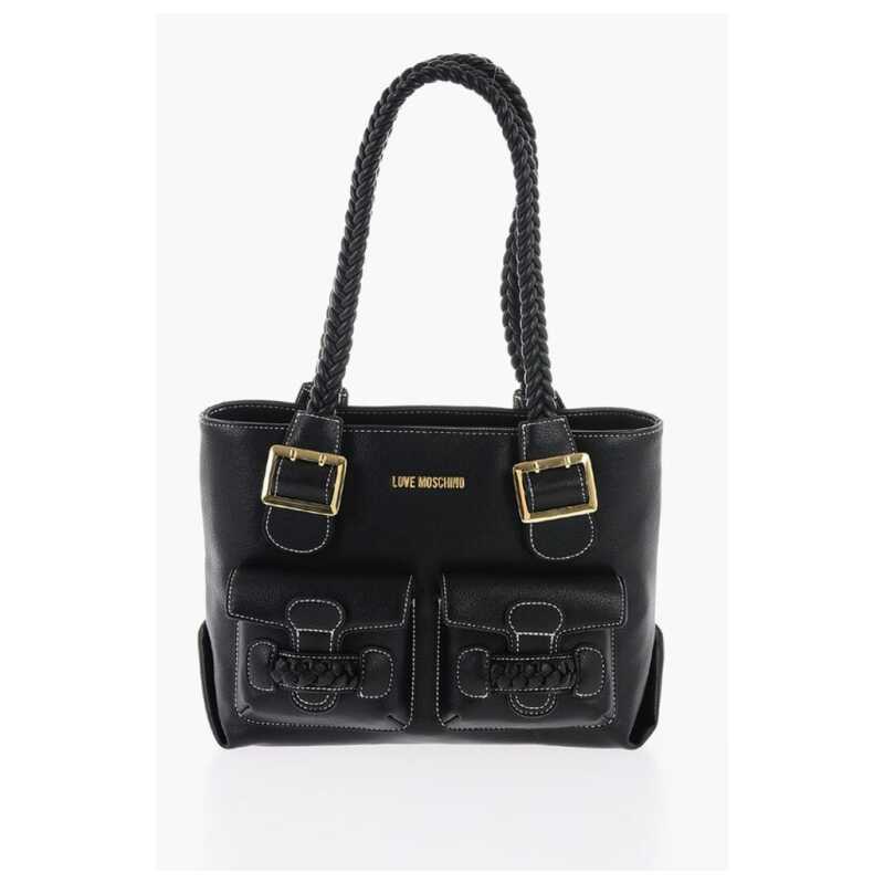 Moschino LOVE Faux Leather Shoulder Bag with Braided Handle, theFeinheit