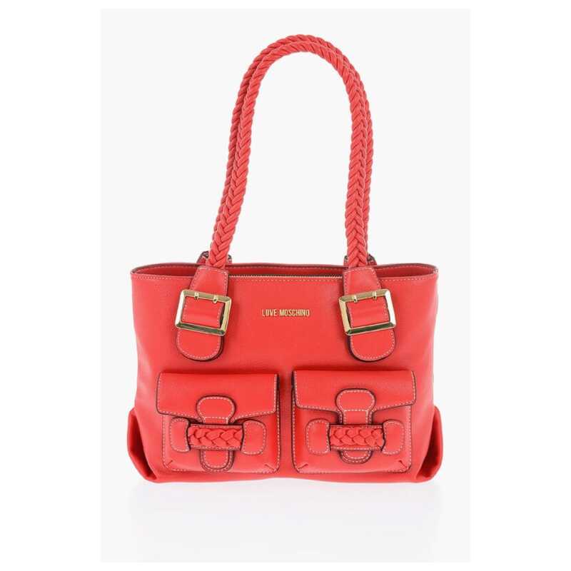 Moschino LOVE Faux Leather Shoulder Bag with Braided Handle, theFeinheit