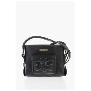 Moschino LOVE Faux Leather Crossbody Bag with Braided Details