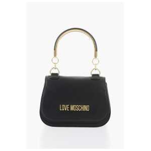 Moschino LOVE Faux Leather Handbag with Metal Golden Logo