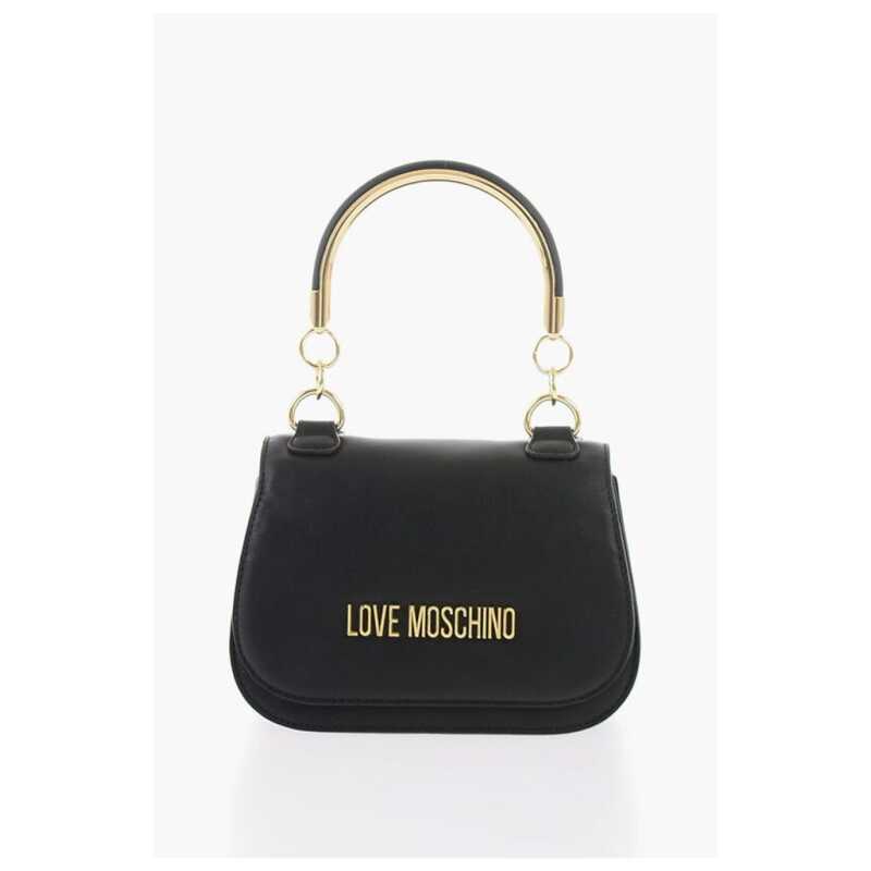 Moschino LOVE Faux Leather Handbag with Metal Golden Logo, theFeinheit