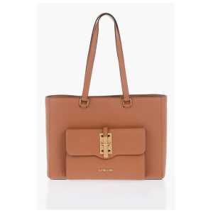 Moschino LOVE Faux Leather Tote Bag with Golden Details