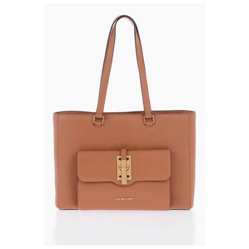 Moschino LOVE Faux Leather Tote Bag with Golden Details, theFeinheit