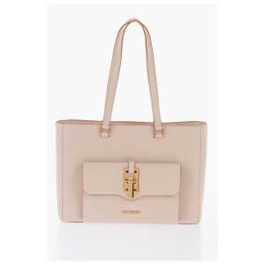 Moschino LOVE Faux Leather Tote Bag with Golden Details