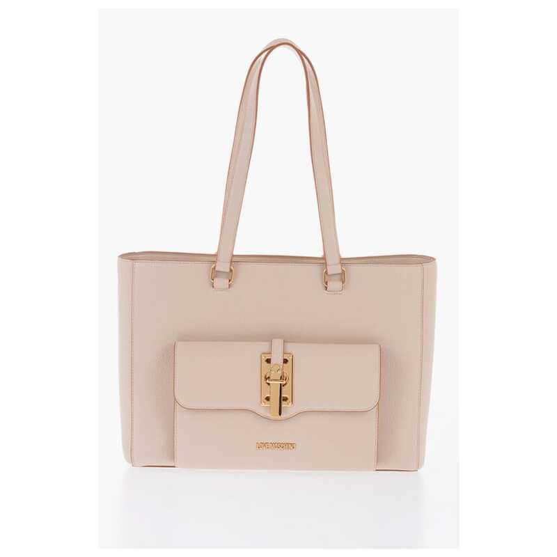 Moschino LOVE Faux Leather Tote Bag with Golden Details, theFeinheit
